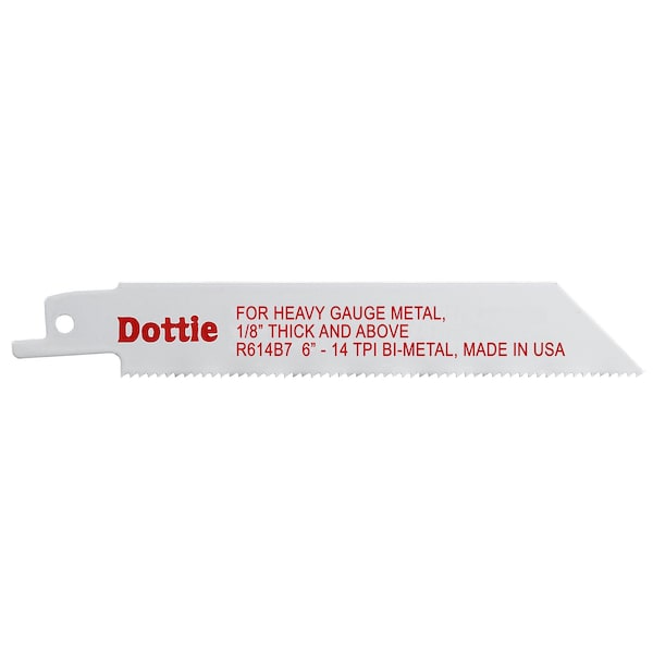 6" L x Heavy Gauge Metal, 1/8" Thickness and Above Cutting Reciprocating Saw Blade